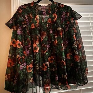 Cato Vibrant Multicolor Floral Blouse